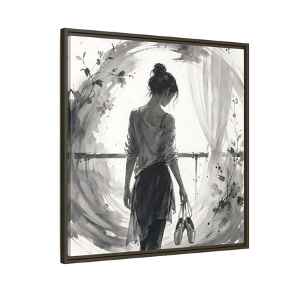 Side Mockup 8. Abstract Ballerina Monochrome Ballerina shown as framed canvas print