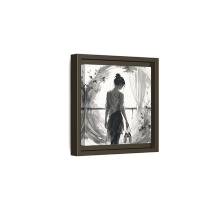 Side Mockup 2. Abstract Ballerina Monochrome Ballerina shown as framed canvas print
