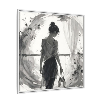 Side Mockup 25. Abstract Ballerina Monochrome Ballerina shown as framed canvas print