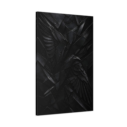 Main Mockup. Abstract Black Wings shown as canvas print
