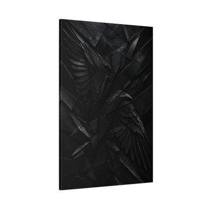 Side Mockup 1. Abstract Black Wings shown as canvas print