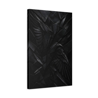 Side Mockup 3. Abstract Black Wings shown as canvas print