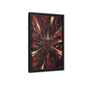 Side Mockup 6. Abstract Abstract Bloom Crimson Gold Abstract shown as stretched canvas wall art