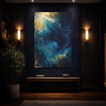 Mockup 4. Abstract Blue Whale shown as canvas print