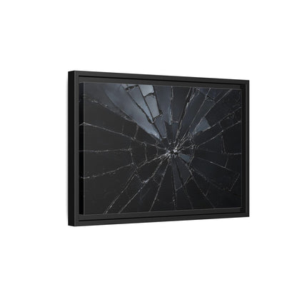 Side Mockup 6. Abstract Broken Glass Black And Grey shown as stretched canvas wall art