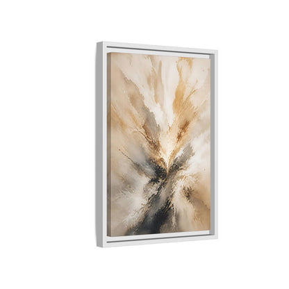 Side Mockup 4. Abstract Abstract Burst Brown And Gold Abstract shown as stretched canvas wall art