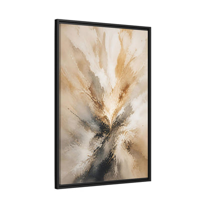 Side Mockup 13. Abstract Abstract Burst Brown And Gold Abstract shown as stretched canvas wall art