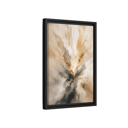 Side Mockup 6. Abstract Abstract Burst Brown And Gold Abstract shown as stretched canvas wall art