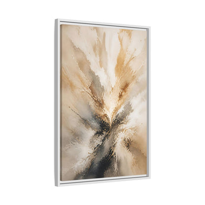 Side Mockup 10. Abstract Abstract Burst Brown And Gold Abstract shown as stretched canvas wall art
