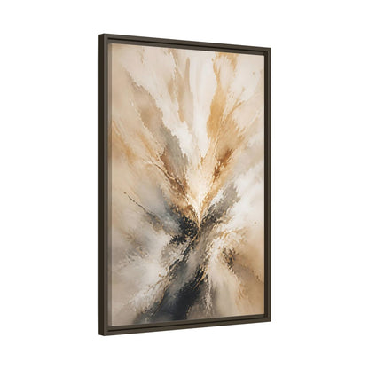 Side Mockup 11. Abstract Abstract Burst Brown And Gold Abstract shown as stretched canvas wall art