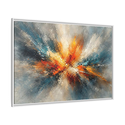 Side Mockup 7. Abstract Abstract Burst Vibrant Abstract shown as stretched canvas wall art