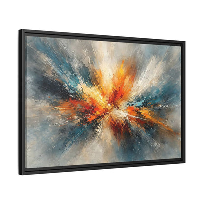 Side Mockup 14. Abstract Abstract Burst Vibrant Abstract shown as stretched canvas wall art