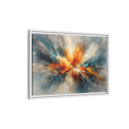 Side Mockup 1. Abstract Abstract Burst Vibrant Abstract shown as stretched canvas wall art