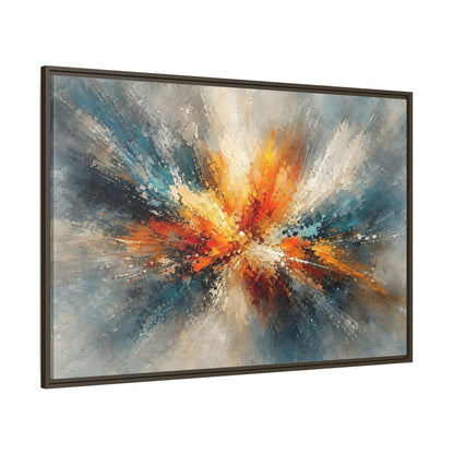 Side Mockup 8. Abstract Abstract Burst Vibrant Abstract shown as stretched canvas wall art