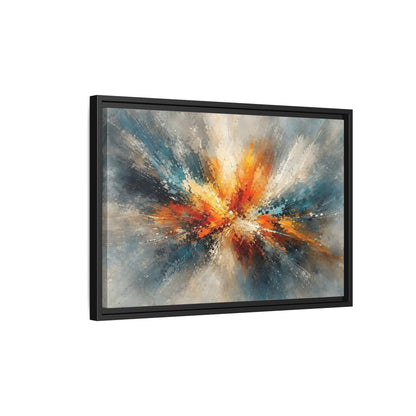 Side Mockup 3. Abstract Abstract Burst Vibrant Abstract shown as stretched canvas wall art