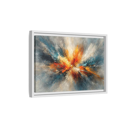 Side Mockup 4. Abstract Abstract Burst Vibrant Abstract shown as stretched canvas wall art