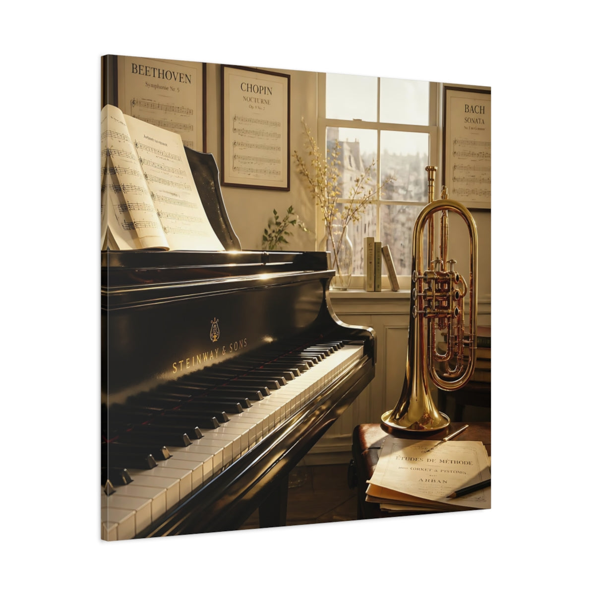 Side Mockup 1. Abstract shown as canvas print