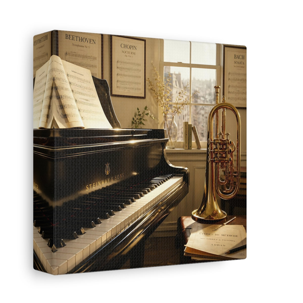 Side Mockup 2. Abstract shown as canvas print