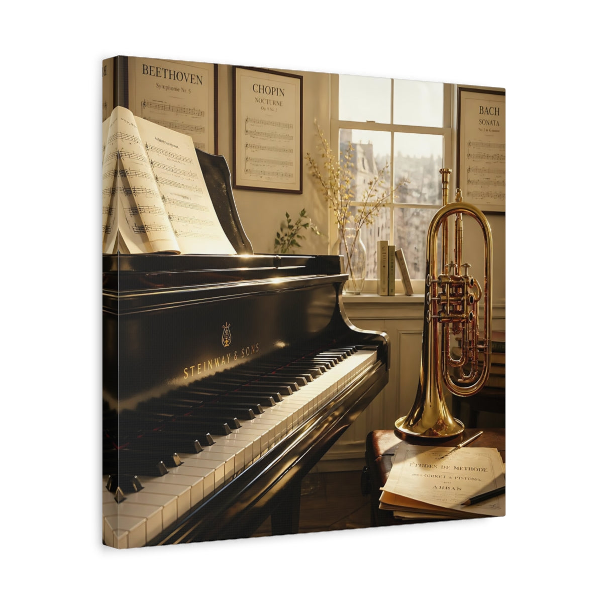 Side Mockup 6. Abstract shown as canvas print