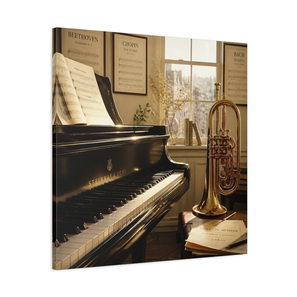 Side Mockup 3. Abstract shown as canvas print