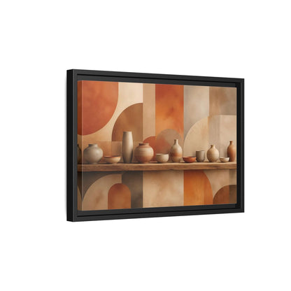 Side Mockup 6. Abstract Ceramic Pottery Terracotta Pottery shown as stretched canvas wall art