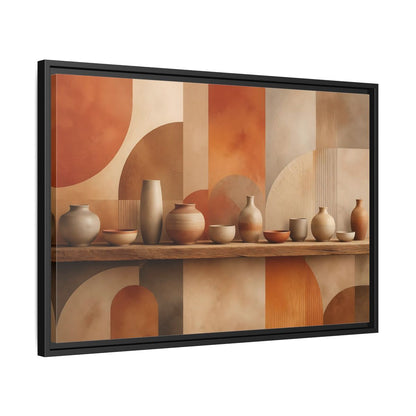 Side Mockup 14. Abstract Ceramic Pottery Terracotta Pottery shown as stretched canvas wall art