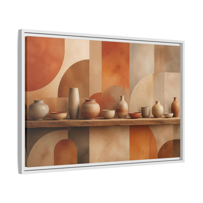 Side Mockup 10. Abstract Ceramic Pottery Terracotta Pottery shown as stretched canvas wall art