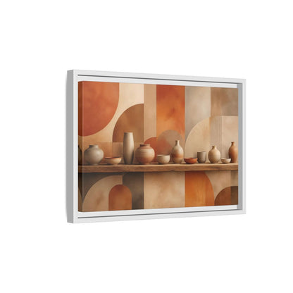 Side Mockup 4. Abstract Ceramic Pottery Terracotta Pottery shown as stretched canvas wall art