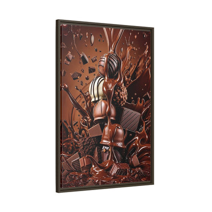 Main Mockup. Abstract Chocolates Brown Chocolate shown as stretched canvas wall art