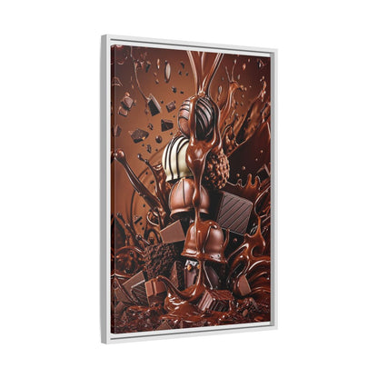 Side Mockup 10. Abstract Chocolates Brown Chocolate shown as stretched canvas wall art