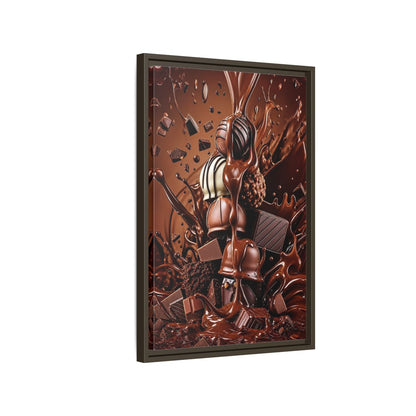 Side Mockup 2. Abstract Chocolates Brown Chocolate shown as stretched canvas wall art