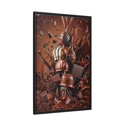 Side Mockup 13. Abstract Chocolates Brown Chocolate shown as stretched canvas wall art