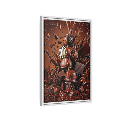 Side Mockup 1. Abstract Chocolates Brown Chocolate shown as stretched canvas wall art