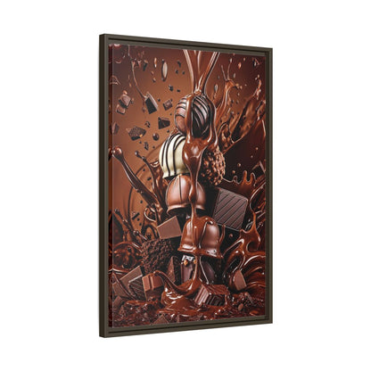 Side Mockup 11. Abstract Chocolates Brown Chocolate shown as stretched canvas wall art