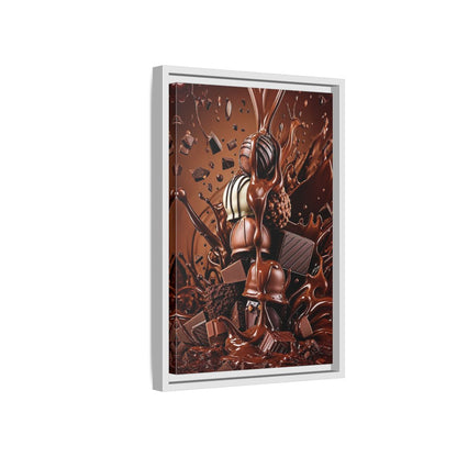 Side Mockup 4. Abstract Chocolates Brown Chocolate shown as stretched canvas wall art