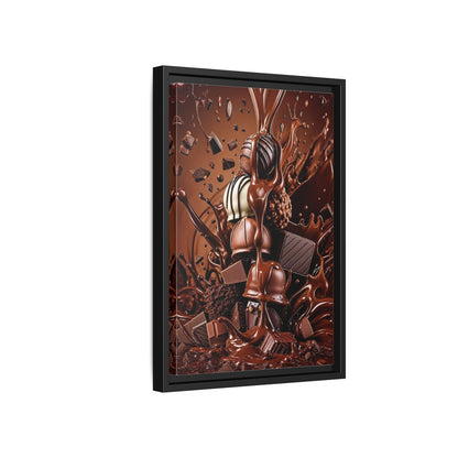 Side Mockup 6. Abstract Chocolates Brown Chocolate shown as stretched canvas wall art