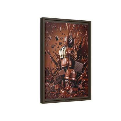 Side Mockup 5. Abstract Chocolates Brown Chocolate shown as stretched canvas wall art