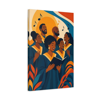 Side Mockup 3. Abstract Choir Singers Colorful Choir Art shown as canvas print
