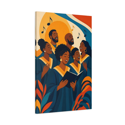 Main Mockup. Abstract Choir Singers Colorful Choir Art shown as canvas print