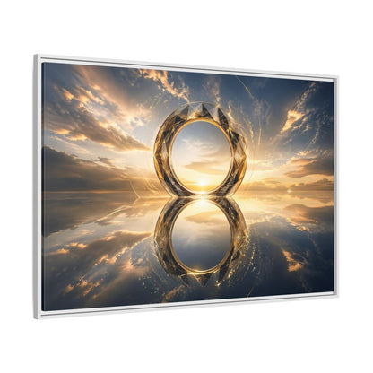 Side Mockup 7. Abstract Abstract Circle Golden Abstract Circle shown as stretched canvas wall art