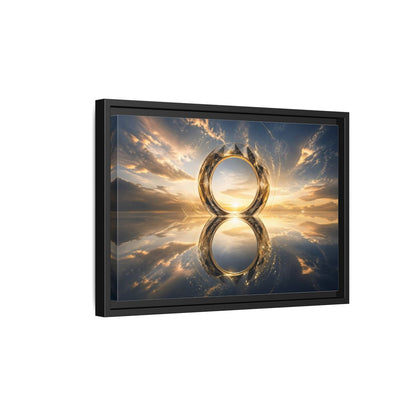 Side Mockup 6. Abstract Abstract Circle Golden Abstract Circle shown as stretched canvas wall art