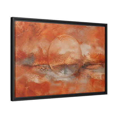 Side Mockup 14. Abstract Abstract Circle Orange And Gold shown as stretched canvas wall art