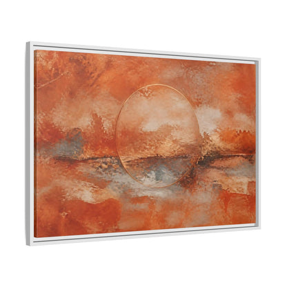 Side Mockup 9. Abstract Abstract Circle Orange And Gold shown as stretched canvas wall art