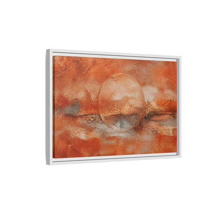 Side Mockup 1. Abstract Abstract Circle Orange And Gold shown as stretched canvas wall art