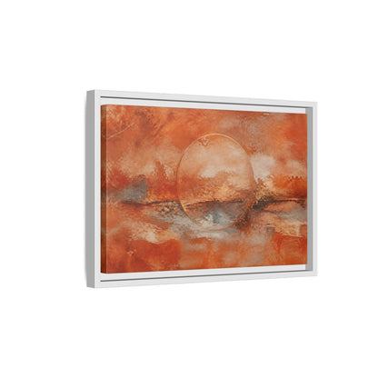Side Mockup 4. Abstract Abstract Circle Orange And Gold shown as stretched canvas wall art