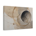 Side Mockup 4. Abstract Abstract Circles Beige Gold Abstract shown as stretched canvas wall art