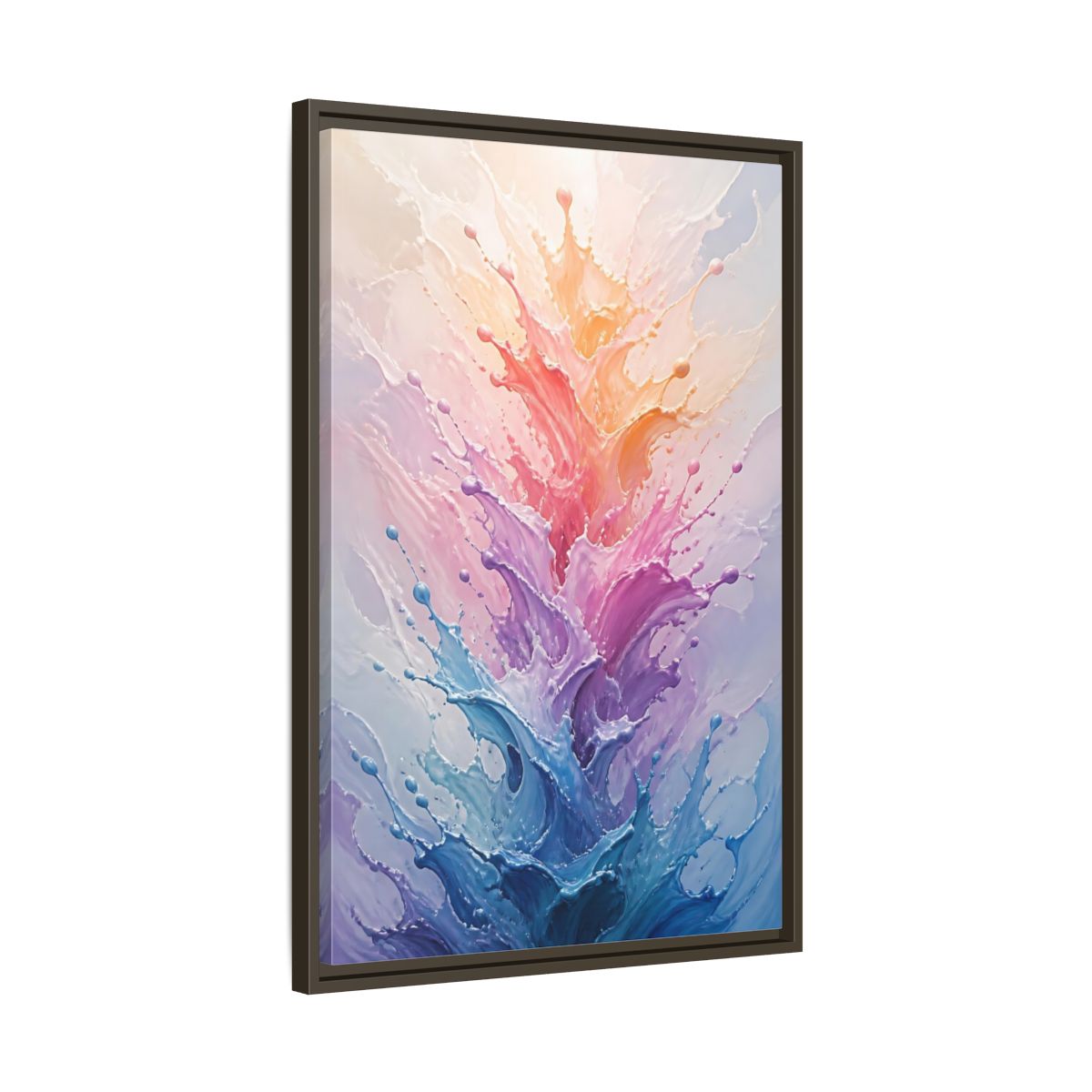 Side Mockup 11. Abstract Color Splash Colorful Splashes shown as stretched canvas wall art