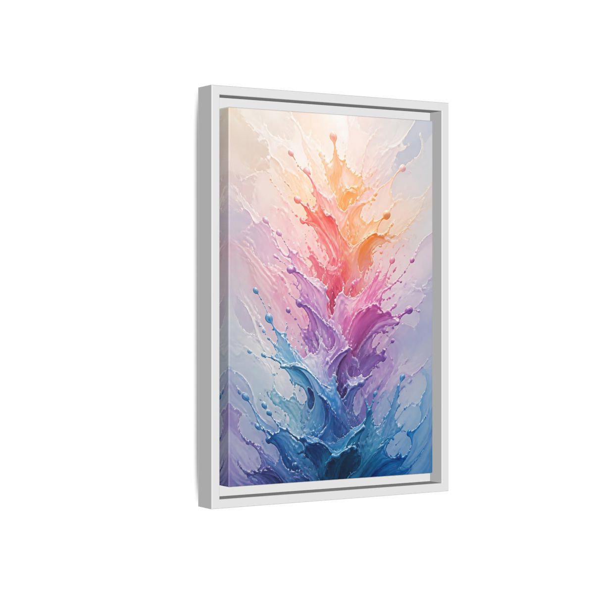 Side Mockup 4. Abstract Color Splash Colorful Splashes shown as stretched canvas wall art