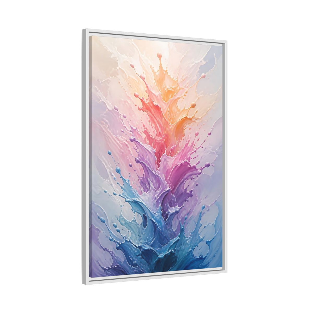 Side Mockup 9. Abstract Color Splash Colorful Splashes shown as stretched canvas wall art