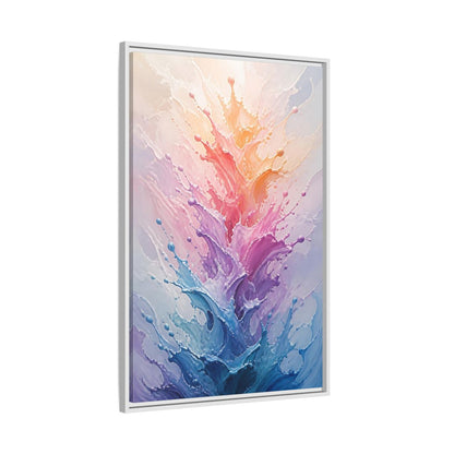 Side Mockup 9. Abstract Color Splash Colorful Splashes shown as stretched canvas wall art